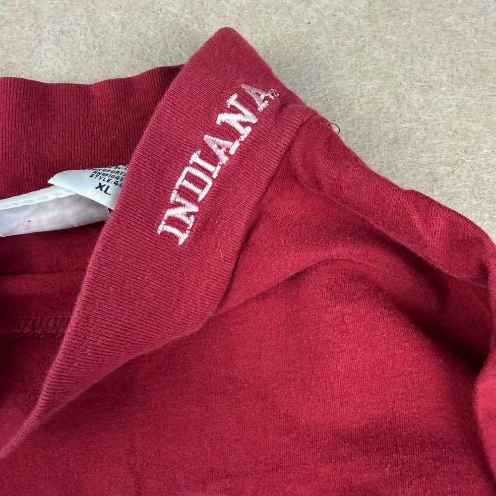Vintage‎ Red Oak Shirt Mens XL Red Indiana College Mock Neck  USA